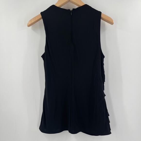 LAUREN RALPH LAUREN Top Size Medium Asymmetrical Layered Ruched Evening Dressy - Picture 2 of 10